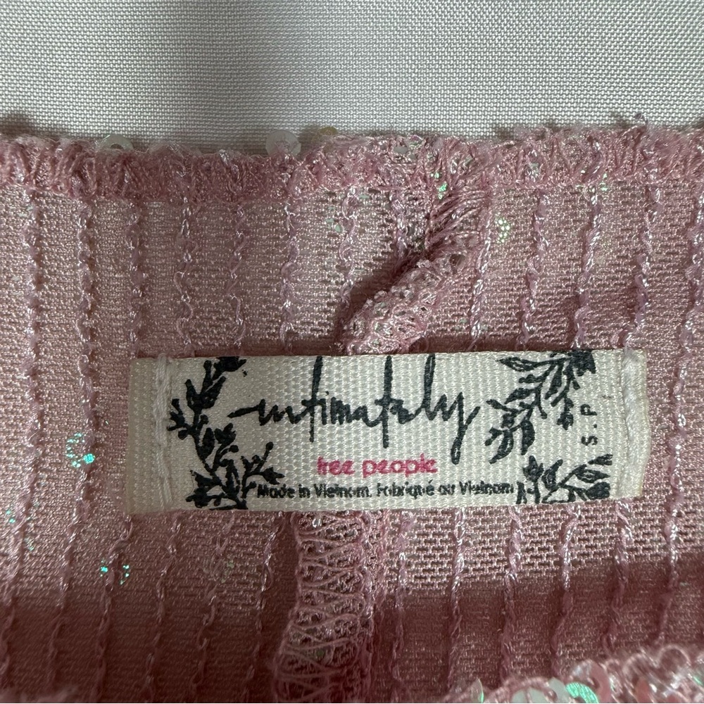 Free People Gold Rush Sequin Top In Champagne Float Pink, Size Small, NWOT. - Picture 3 of 16